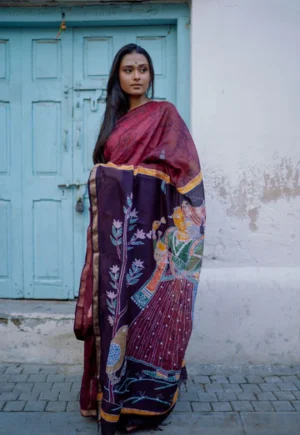 Kota Chikankari sarees - Meher - Panna