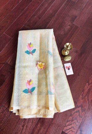 Pure Muslin Dhakai Jamdhani - Light Sandalwood
