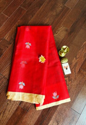 Pure Muslin Dhakai Jamdhani - Red